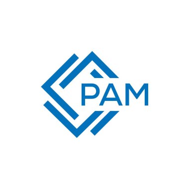 Beyaz arka planda Pam 'in mektup logosu tasarımı. Pam yaratıcı daire harfi logosu konsepti. Pam mektup tasarımı.