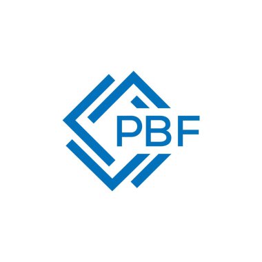 Beyaz arkaplanda PBF harf logosu tasarımı. PBF yaratıcı daire harfi logosu konsepti. PBF harf tasarımı.