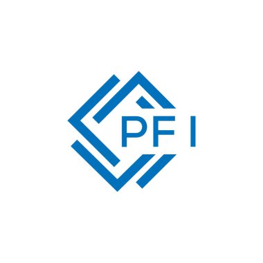 Beyaz arka planda PFI harf logosu tasarımı. PFI yaratıcı daire harfi logosu konsepti. PFI harf tasarımı.