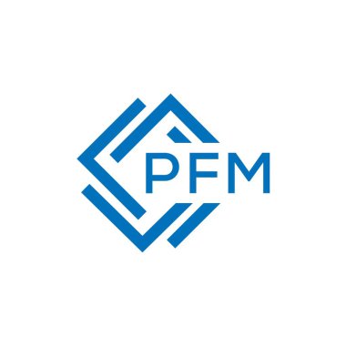 Beyaz arka planda PFM harf logosu tasarımı. PFM yaratıcı daire harfi logosu konsepti. PFM harf tasarımı.