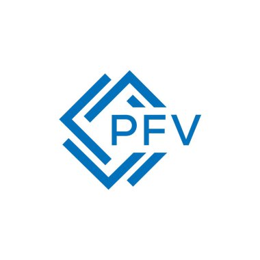 Beyaz arka planda PFV harf logosu tasarımı. PFV yaratıcı daire harfi logosu konsepti. PFV harf tasarımı.