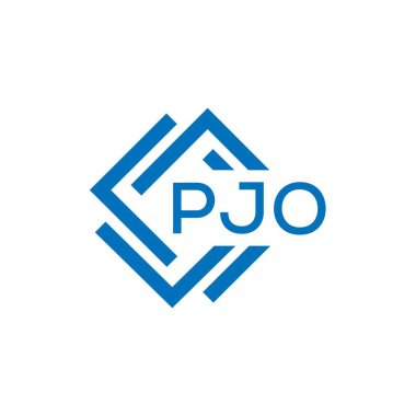 Beyaz arka planda PJO harf logosu tasarımı. PJO yaratıcı daire harfi logosu konsepti. PJO harf tasarımı.