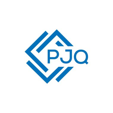Beyaz arka planda PJQ harfi logo tasarımı. PJQ yaratıcı daire harfi logosu konsepti. PJQ harf tasarımı.