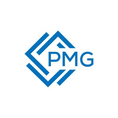 Beyaz arkaplanda PMG harf logosu tasarımı. PMG yaratıcı daire harfi logosu konsepti. PMG harf tasarımı.