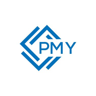 Beyaz arka planda PMY mektup logosu tasarımı. PMY yaratıcı daire harfi logosu. PMY mektup tasarımı.