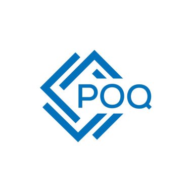 Beyaz arka planda POQ harfi logo tasarımı. POQ yaratıcı daire harfi logosu konsepti. POQ harf tasarımı.