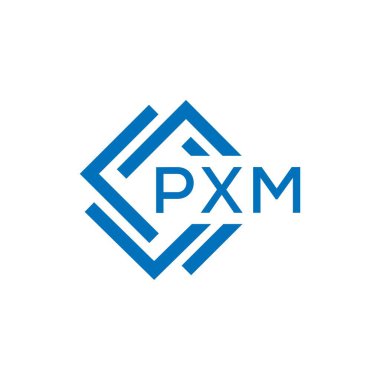 Beyaz arkaplanda PXM harf logosu tasarımı. PXM yaratıcı daire harfi logosu konsepti. PXM harf tasarımı.