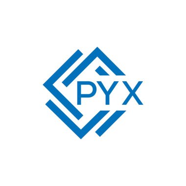 Beyaz arkaplanda PYX harfli logo tasarımı. PYX yaratıcı daire harfi logosu konsepti. PYX harf tasarımı.