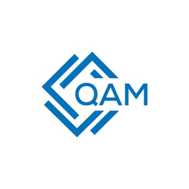 Beyaz arkaplanda QAM harf logosu tasarımı. QAM yaratıcı daire harfi logosu. QAM harf tasarımı.