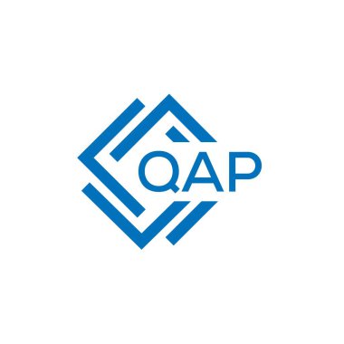 Beyaz arkaplanda QAP harf logosu tasarımı. QAP yaratıcı daire harfi logosu konsepti. QAP harf tasarımı.