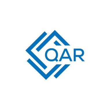 Beyaz arkaplanda QAR harfi logo tasarımı. QAR yaratıcı daire harfi logosu konsepti. QAR harf tasarımı.