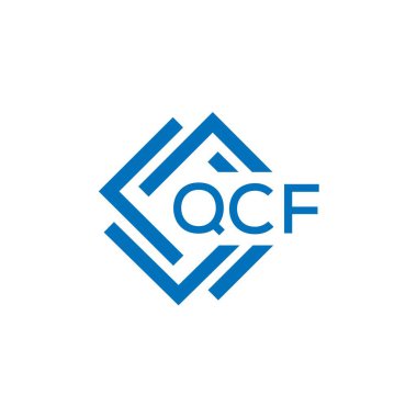 Beyaz arkaplanda QCF harf logosu tasarımı. QCF yaratıcı daire harfi logosu konsepti. QCF harf tasarımı.