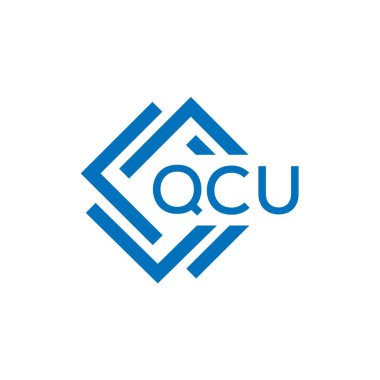 Beyaz arka planda QCU harf logosu tasarımı. QCU yaratıcı daire harfi logosu konsepti. QCU harf tasarımı.