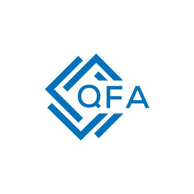 Beyaz arkaplanda QFA harf logosu tasarımı. QFA yaratıcı daire harfi logosu. QFA harf tasarımı.