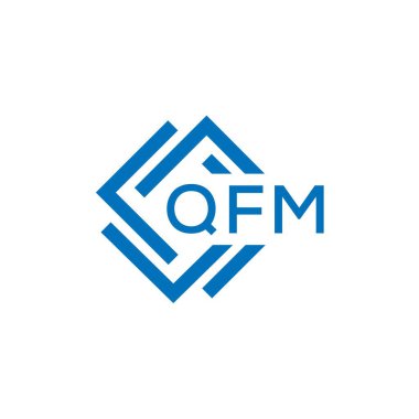 Beyaz arkaplanda QFM harf logosu tasarımı. QFM yaratıcı daire harfi logosu konsepti. QFM harf tasarımı.