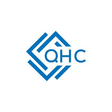 Beyaz arkaplanda QHC harf logosu tasarımı. QHC yaratıcı daire harfi logosu konsepti. QHC harf tasarımı.