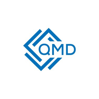 Beyaz arkaplanda QMD harf logosu tasarımı. QMD yaratıcı daire harfi logosu konsepti. QMD harf tasarımı.