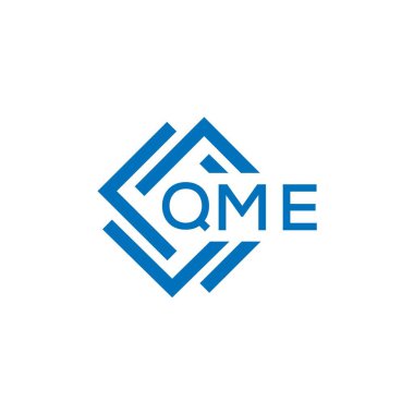 Beyaz arkaplanda QME harfi logo tasarımı. QME yaratıcı daire harfi logosu konsepti. QME harf tasarımı.