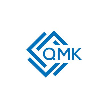 Beyaz arkaplanda QMK harf logosu tasarımı. QMK yaratıcı daire harfi logosu konsepti. QMK harf tasarımı.