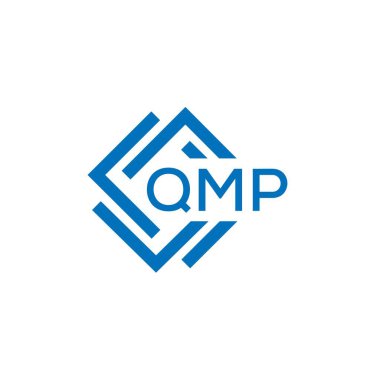 Beyaz arkaplanda QMP harfi logo tasarımı. QMP yaratıcı daire harfi logosu konsepti. QMP harf tasarımı.