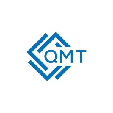Beyaz arkaplanda QMT harf logosu tasarımı. QMT yaratıcı daire harfi logosu konsepti. QMT harf tasarımı.