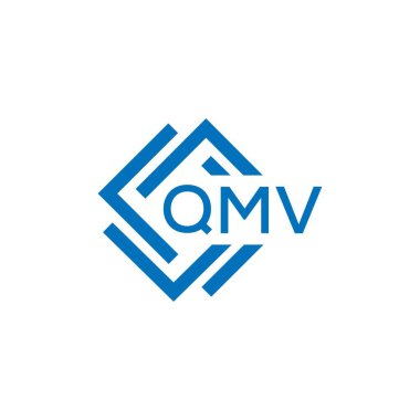 Beyaz arkaplanda QMV harf logosu tasarımı. QMV yaratıcı daire harfi logosu konsepti. QMV harf tasarımı.
