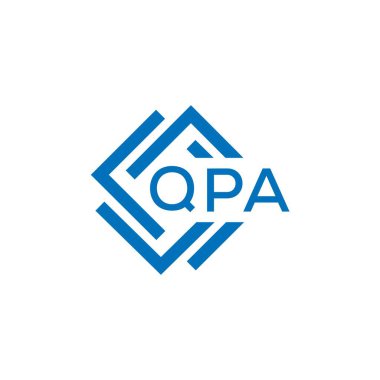 Beyaz arka planda QPA harfi logo tasarımı. QPA yaratıcı daire harfi logosu konsepti. QPA harf tasarımı.
