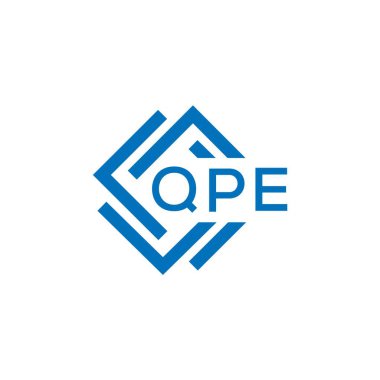 Beyaz arkaplanda QPE harf logosu tasarımı. QPE yaratıcı daire harfi logosu konsepti. QPE harf tasarımı.