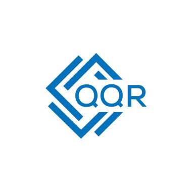 Beyaz arkaplanda QQR harfi logo tasarımı. QQR yaratıcı daire harfi logosu konsepti. QQR harf tasarımı.