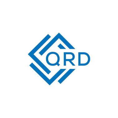 Beyaz arkaplanda QRD harf logosu tasarımı. QRD yaratıcı daire harfi logosu konsepti. QRD harf tasarımı.