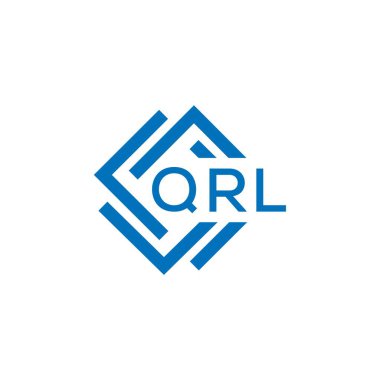 Beyaz arkaplanda QRL harf logosu tasarımı. QRL yaratıcı daire harfi logosu konsepti. QRL harf tasarımı.