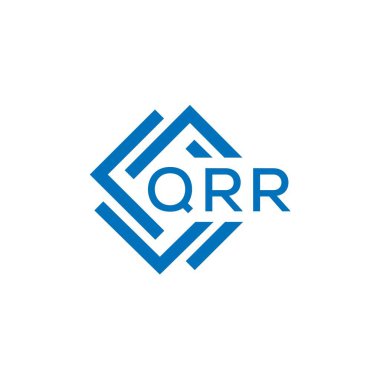 Beyaz arkaplanda QRR harfi logo tasarımı. QRR yaratıcı daire harfi logosu konsepti. QRR harf tasarımı.