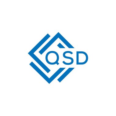 Beyaz arkaplanda QSD harf logosu tasarımı. QSD yaratıcı daire harfi logosu. QSD harf tasarımı.