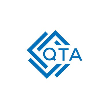 Beyaz arka planda QTA harf logosu tasarımı. QTA yaratıcı daire harfi logosu konsepti. QTA harf tasarımı.