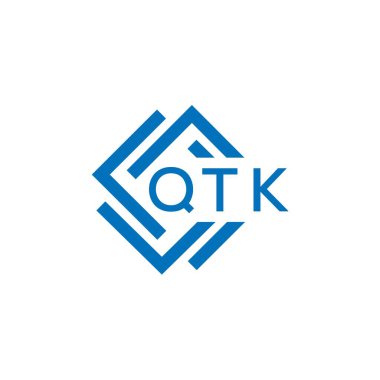 Beyaz arkaplanda QTK harf logosu tasarımı. QTK yaratıcı daire harfi logosu konsepti. QTK harf tasarımı.