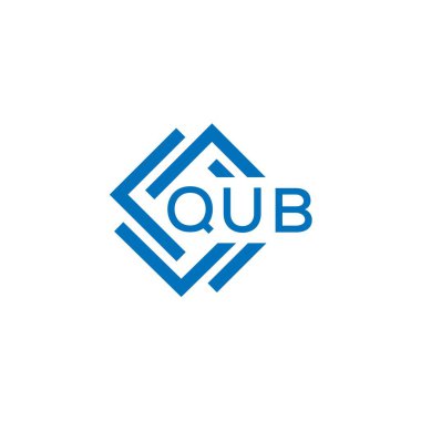 Beyaz arka planda QUB harfi logo tasarımı. QUB yaratıcı daire harfi logosu. QUB harf tasarımı.