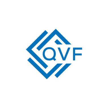 Beyaz arkaplanda QVF harf logosu tasarımı. QVF yaratıcı daire harfi logosu konsepti. QVF harf tasarımı.