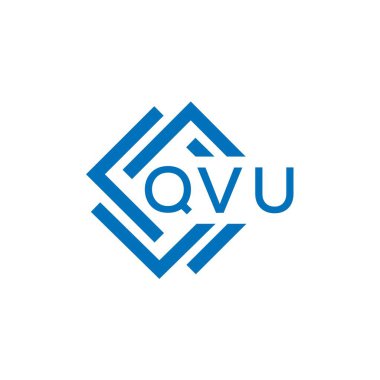 Beyaz arkaplanda QVu harfi logo tasarımı. QVu yaratıcı daire harfi logosu konsepti. QVu harf tasarımı.