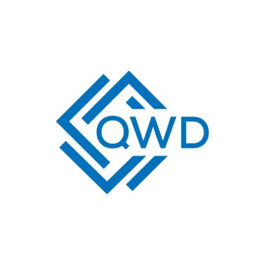 Beyaz arkaplanda QWD harf logosu tasarımı. QWD yaratıcı daire harfi logosu konsepti. QWD harf tasarımı.