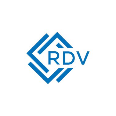 Beyaz arka planda RDV harf logosu tasarımı. RDV yaratıcı daire harfi logosu konsepti. RDV harf tasarımı.