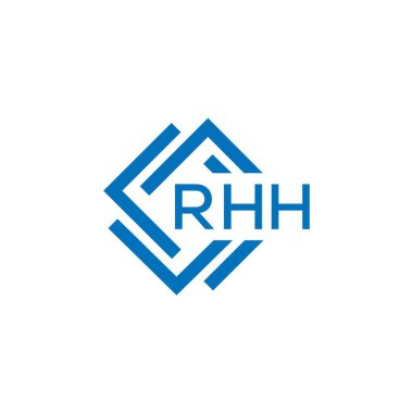 Beyaz arka planda RHH harf logosu tasarımı. RHH yaratıcı daire harfi logosu konsepti. RHH harf tasarımı.