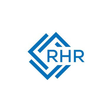 Beyaz arka planda RHR harf logosu tasarımı. RHR yaratıcı daire harfi logosu konsepti. RHR harf tasarımı.