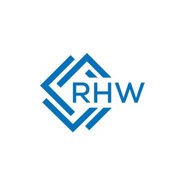 Beyaz arka planda RHW harf logosu tasarımı. RHW yaratıcı daire harfi logosu konsepti. RHW harf tasarımı.