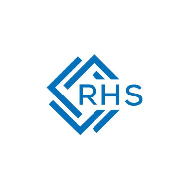 Beyaz arka planda RHS harf logosu tasarımı. RHS yaratıcı daire harfi logosu konsepti. RHS harf tasarımı.