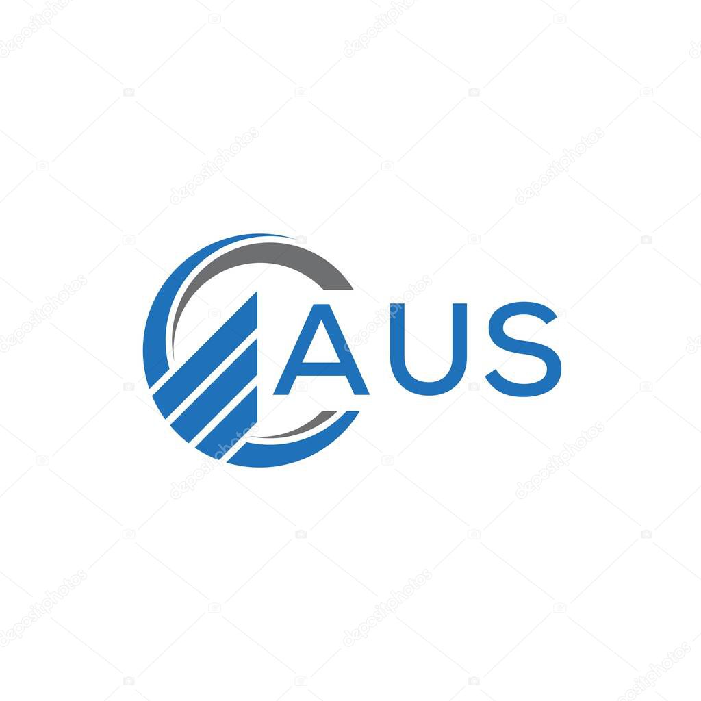 AUS Flat accounting logo design on white background. AUS creative initials Growth graph letter logo concept. AUS business finance logo design.