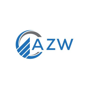 Beyaz arka planda AZW Düz Muhasebe logosu tasarımı. AZW yaratıcı baş harfleri büyüyen grafik harf logosu kavramı. AZW işletme finans logosu tasarımı.