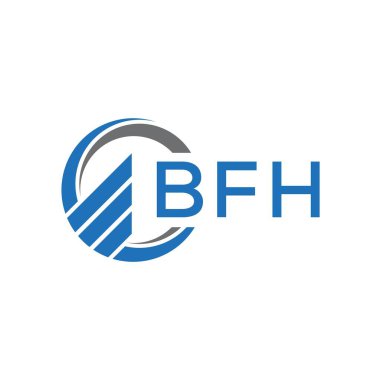Beyaz arka planda BFH Düz Muhasebe logosu tasarımı. BFH yaratıcı baş harfleri büyüyen grafik harf logosu kavramı. BFH işletme finans logosu tasarımı.