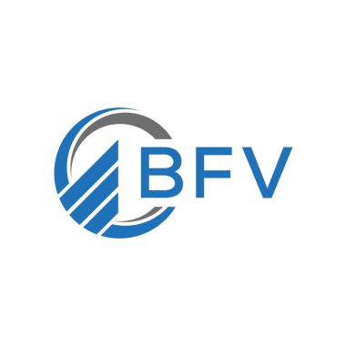 Beyaz arka planda BFV Düz muhasebe logosu tasarımı. BFV yaratıcı harflerin baş harfleri. Grafik harfi logosu kavramı. BFV işletme finans logosu tasarımı.