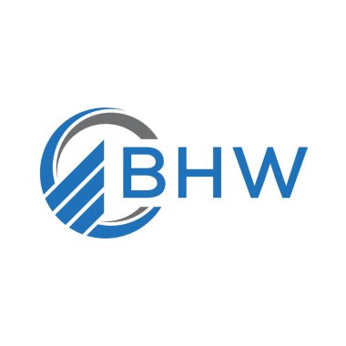 Beyaz arka planda BHW Flat muhasebe logosu tasarımı. BHW yaratıcı baş harfleri büyüyen grafik harf logosu kavramı. BHW işletme finans logosu tasarımı.