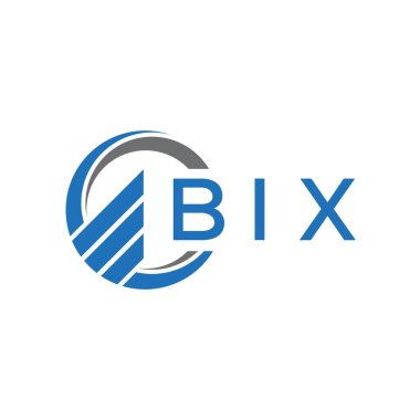 Beyaz arka planda BIX Flat muhasebe logosu tasarımı. BIX 'in yaratıcı baş harfleri Growth grafik harf logosu konsepti. BIX işletme finans logosu tasarımı.